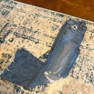Distressed flare American eagle jeans. Size 8S